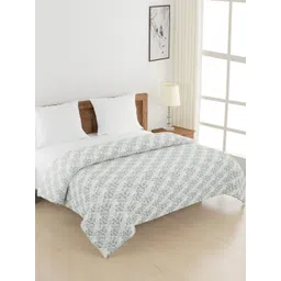 SWAYAM Veda Blue & White Floral Printed Pure Cotton AC Room 150 GSM Double Bed Comforter-picture-26