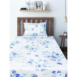SWAYAM Veda Off-White Cotton Single Bedsheet 144TC with 1 Pillow Cover-picture-10