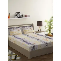 Swayam Veda Printed Yellow 144 TC Cotton King Bedsheet with 2 Pillow Covers-picture-20