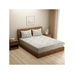 Swayam Vedic White & Black Pure Cotton 144 TC Double Bedsheet Set-picture-32