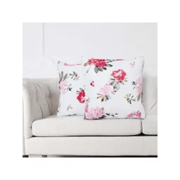 Swayam White & Pink Cotton 200 TC Cushion Covers - Set of 2-picture-16