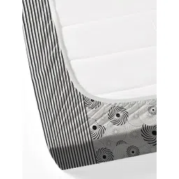 Swayam White Cotton Abstract King Bed Sheets 2 Pillow Covers image 4