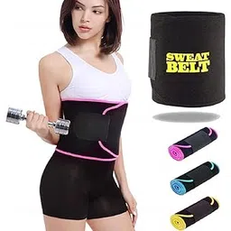 Sweat Belt for Belly Fat Burner & Weight Loss Tummy Fat Cutter, Waist Trimmer for Men and Women, Waist Cincher (Black)-picture-10