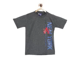 SWEET ANGEL Boys Charcoal Grey Printed Round Neck T-shirt-picture-51