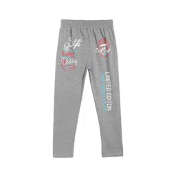 SWEET ANGEL Boys Grey Melange Printed Straight-Fit Track Pants-picture-11