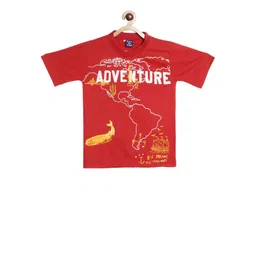 SWEET ANGEL Boys Red Printed Round Neck Pure Cotton T-shirt-picture-10