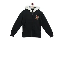 SWEET ANGEL Girls Black Solid Hooded Sweatshirt-picture-21