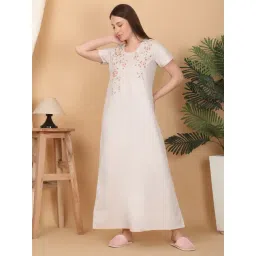 Sweet Dreams Beige Floral Printed Gown-picture-34