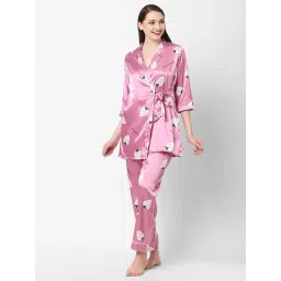 Sweet Dreams Beige Regular Fit Polka Dot Night Suits-picture-34