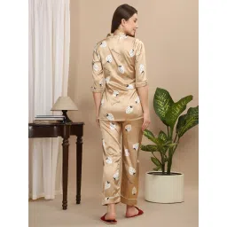 Sweet Dreams Beige Regular Fit Printed Nightsuit image 2