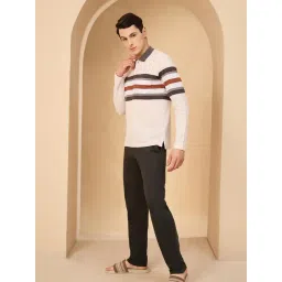 Sweet Dreams Beige Regular Fit Stripes Lounge Set-picture-33