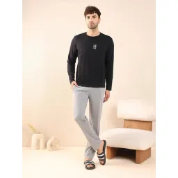 Sweet Dreams Black & Grey Regular Fit Solid Lounge Set-picture-40