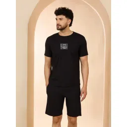 Sweet Dreams Black Regular Fit Solid Lounge Shorts Set-picture-40