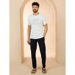 Sweet Dreams Blue & Black Regular Fit Geometric Lounge Set-picture-27