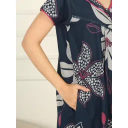 Sweet Dreams Blue Cotton Floral Night Dress image 5