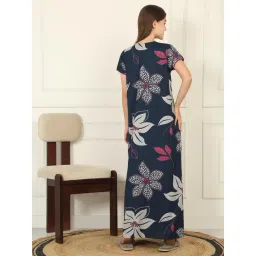 Sweet Dreams Blue Cotton Floral Night Dress image 2