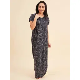 Sweet Dreams Blue Cotton Printed Night Gown-picture-35
