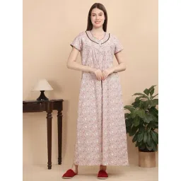 Sweet Dreams Brown Cotton Regular Fit Night Dress-picture-23