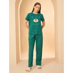 Sweet Dreams Brown Geometric Regular Fit T-Shirt & Pyjama Set-picture-19