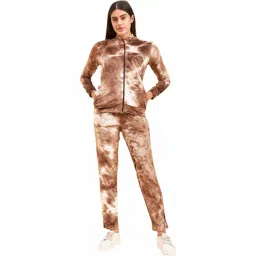 Sweet Dreams Brown Tie & Dye Sports Jacket Track Pant Set-picture-43