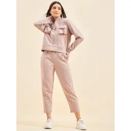 Sweet Dreams Dusty Pink Mock Collar Track Suit-picture-15