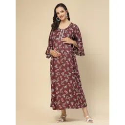 Sweet Dreams Floral Printed Maternity Nightdress-picture-32