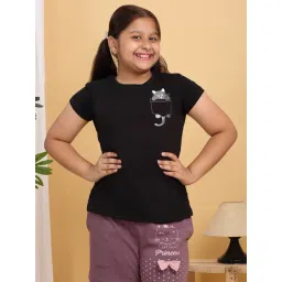 Sweet Dreams Girls Black Printed T-Shirt-picture-33