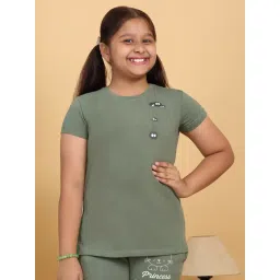 Sweet Dreams Girls Green Printed T-Shirt-picture-32