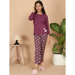 Sweet Dreams Girls Printed Pure Cotton Pure Cotton Long Sleeves Night suit-picture-38