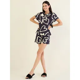 Sweet Dreams Graphic Printed Round Neck Pure Cotton T-Shirt & Shorts-picture-36