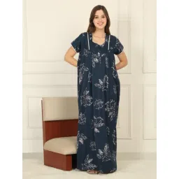 Sweet Dreams Green Cotton Floral Night Dress-picture-34