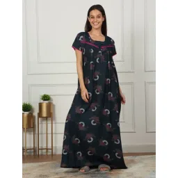 Sweet Dreams Green Cotton Printed Night Dress-picture-19