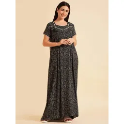 Sweet Dreams Green Cotton Printed Night Gown-picture-19