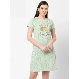 Sweet Dreams Green Cotton Printed Sleep Tee-picture-18