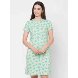 Sweet Dreams Green Cotton Printed Sleep Tee-picture-40