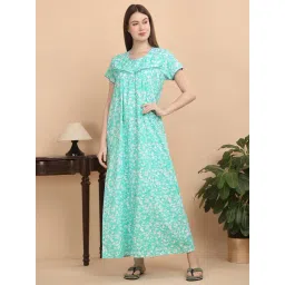 Sweet Dreams Green Cotton Regular Fit Night Dress-picture-36