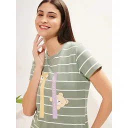 Sweet Dreams Green Cotton Regular Fit Pyjama Set-picture-21