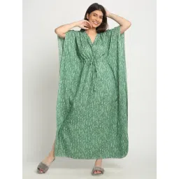 Sweet Dreams Green Rayon Geometric Night Dress-picture-25