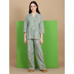 Sweet Dreams Green Regular Fit Print Pajama Set-picture-35