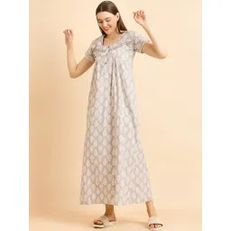 Sweet Dreams Grey Cotton Printed Night Gown-picture-40