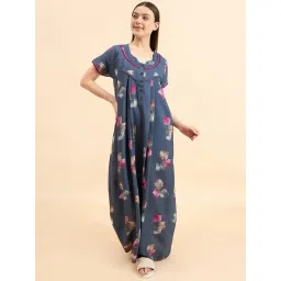 Sweet Dreams Grey Cotton Printed Nighty-picture-10