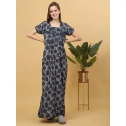 Sweet Dreams Grey Cotton Printed Nighty-picture-21