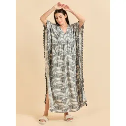 Sweet Dreams Grey Rayon Regular Fit Printed Short Sleeves Nightdress-picture-22