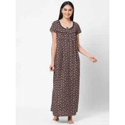 Sweet Dreams Maroon Printed Nighty-picture-22