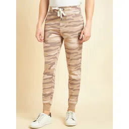 Sweet Dreams Men Beige Mid-Rise Camouflage Printed Cotton Joggers-picture-20