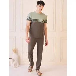 Sweet Dreams Men Colourblocked Round Neck Night suit-picture-36