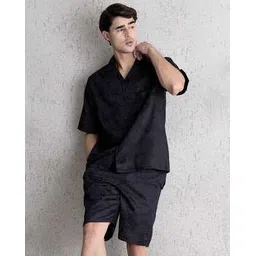 sweet dreams Men Geometric Print Lounge Shirt & Shorts Set-picture-17