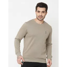 Sweet Dreams Men Grey Solid Fleece Sweatshirt-image-7