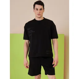 Sweet Dreams Men Printed Round Neck Short Sleeves Pure Cotton Night suit-picture-20