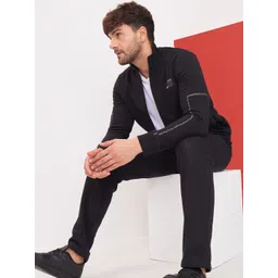 Sweet Dreams Men Solid Mock Collar Tracksuit image 4